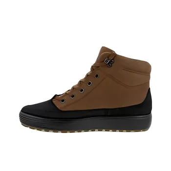 Ecco Soft Cool Size 7 Winter Ⅱ Collection Slip Resistant Thermal High Top Casual Athletic Shoes Men's Brown Black