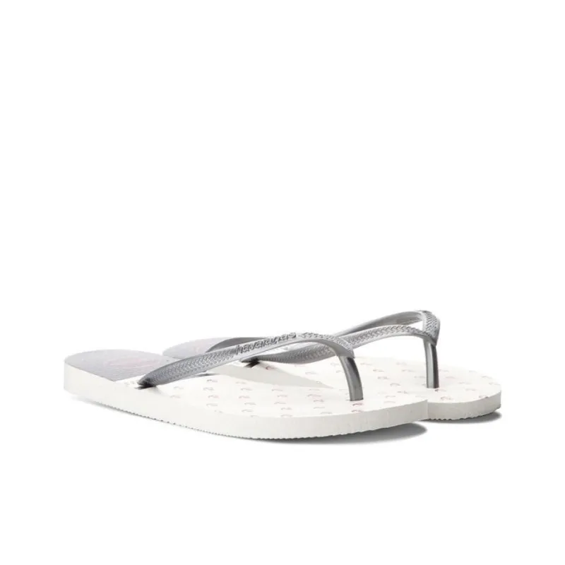 Havaianas SI Flip Flops Women's White Silver-1