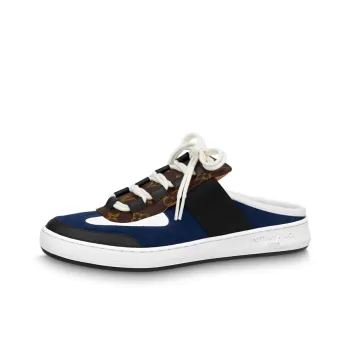 LOUIS VUITTON Lous Closed Toe Slippers Women's Blue Black Brown