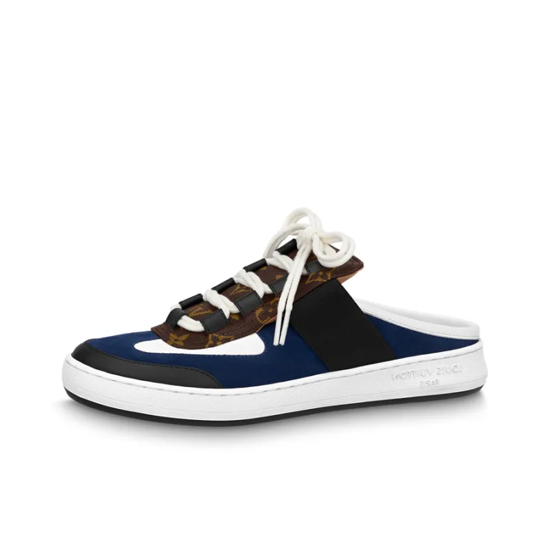 LOUIS VUITTON Lous Closed Toe Slippers Women's Blue Black Brown-0