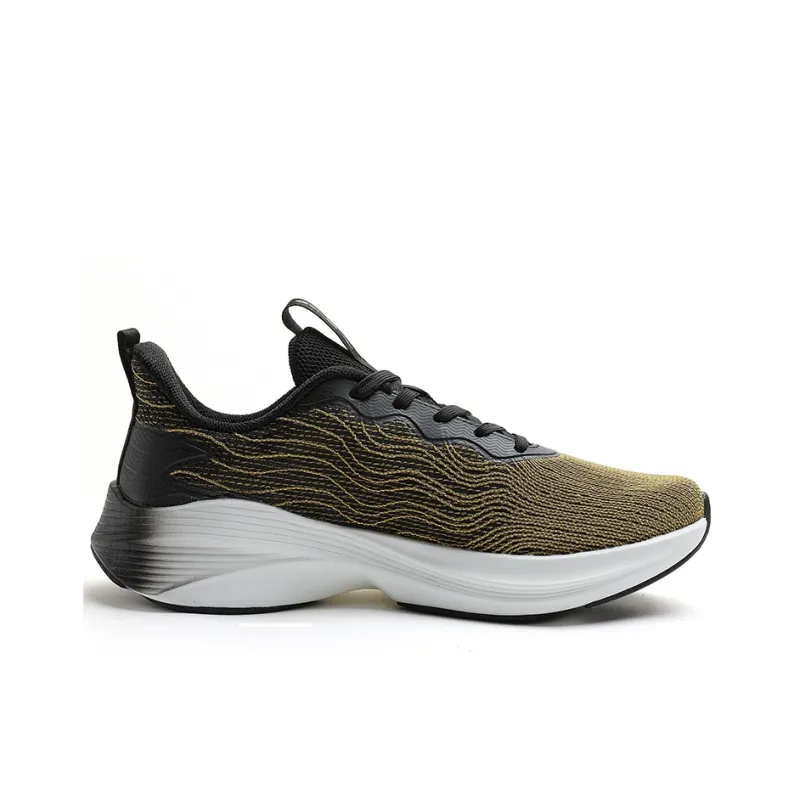 Erke Yidan Collection Lightweight Low Top Running Shoes Men's Black Gold-1