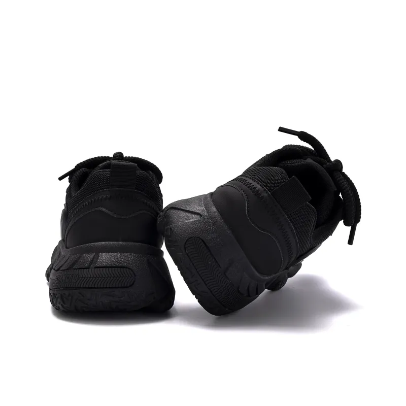 HUANQIU Durable Breathable Low Top Casual Running Shoes Men's Black-6
