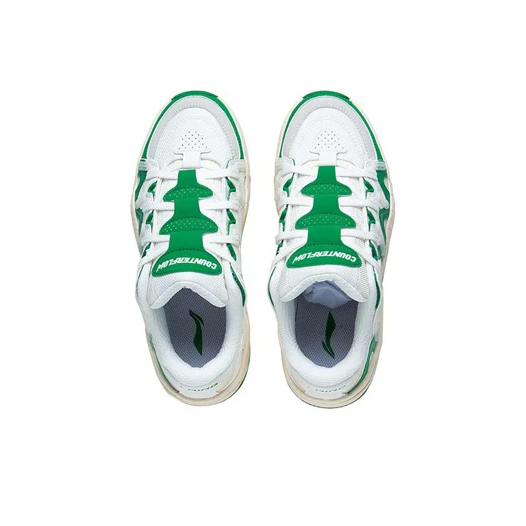 LiNing CF Tracing Honor 2.0 Durable Breathable Low Top Sports Casual Shoes Women's White Green-2