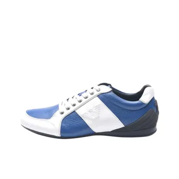 EMPORIO ARMANI Anti Slip Wear Resistant Low Top Sports Casual Shoes Men's Blue White