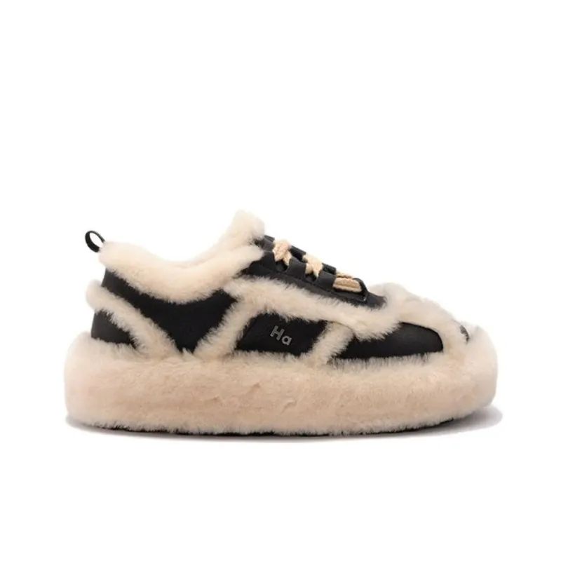 HALF AWAKE Low Top Athletic Shoes Women's Black White-1