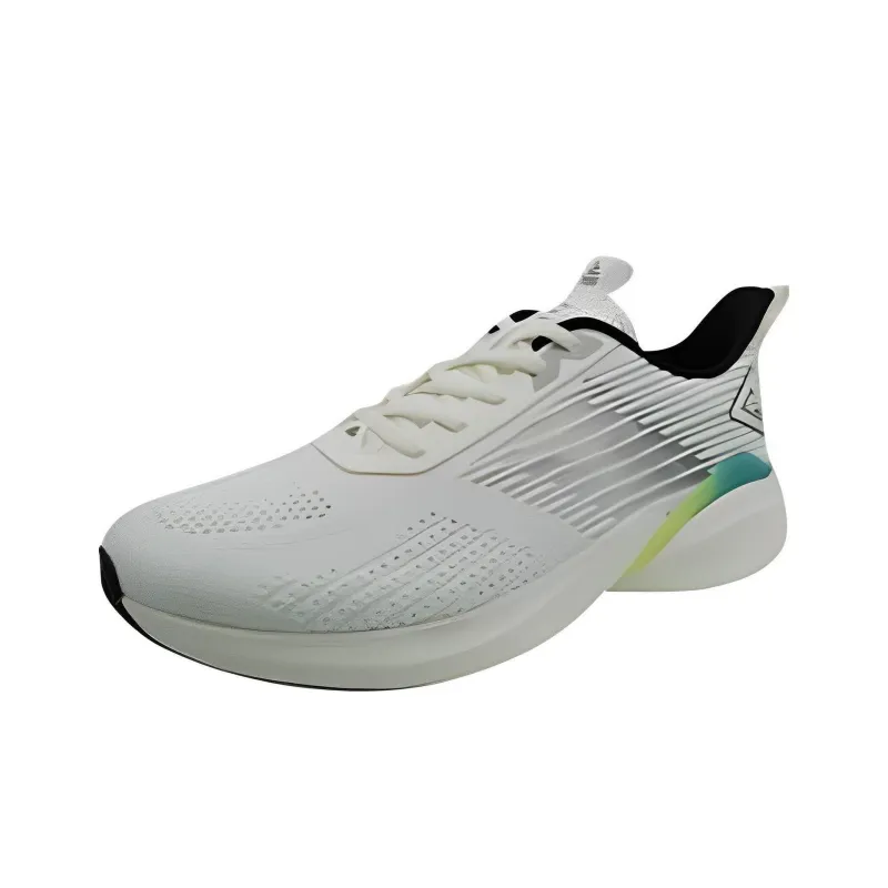 PEAK Shock Absorbers Slip Resistant, Abrasion Resistant, Breathable Low Top Running Shoes Men's White Beige-2
