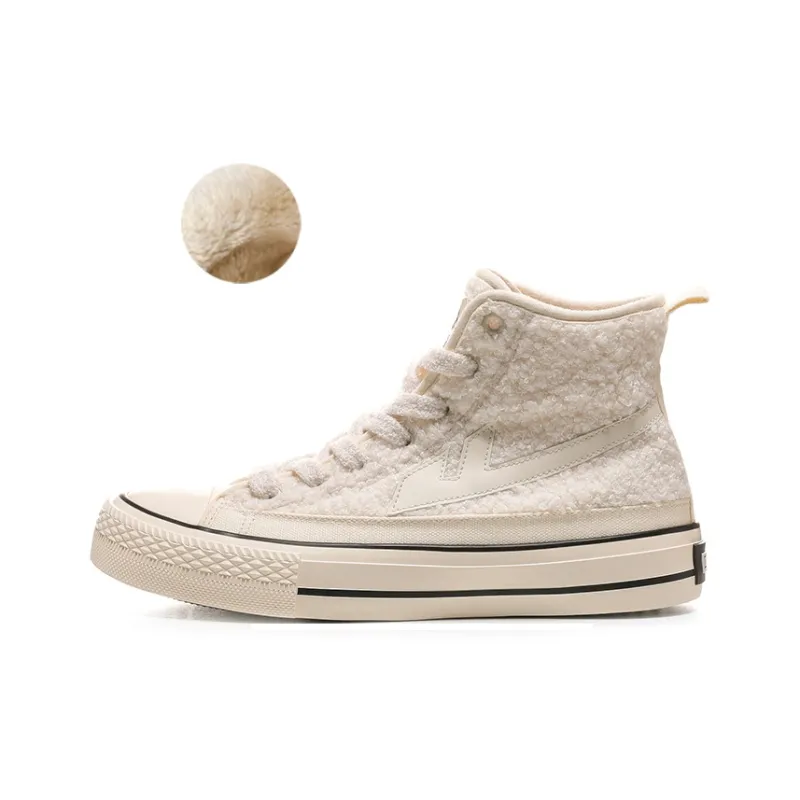 Warrior Slip Resistant, Abrasion Resistant, Thermal High Top Canvas Shoes Women's Beige-1