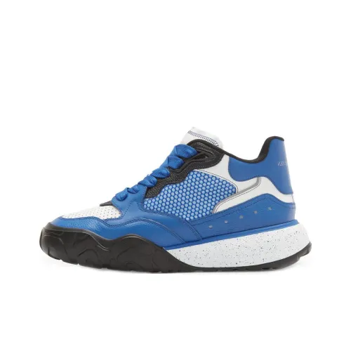 Alexander McQueen Court Trainer Slip-Resistant High-Top Casual Shoes Men's Ultramarine
