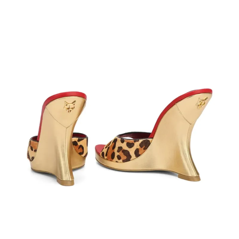 Naked Wolfe Anaconda Stylish Sandal Heel Height 12cm Women's Gold-4