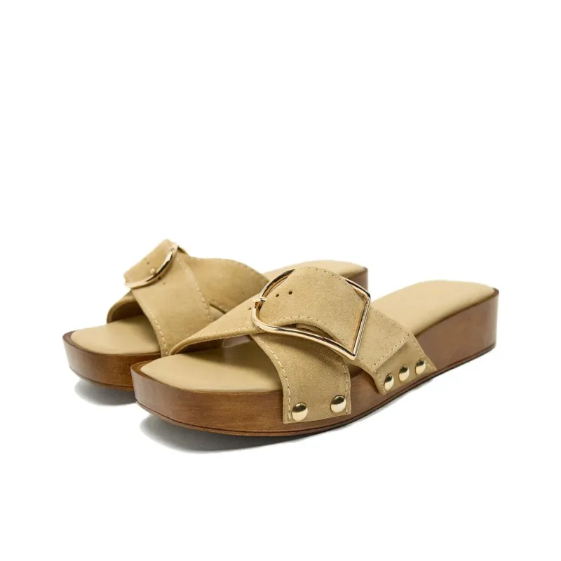 ZARA Slide Slippers Women's Brown-1