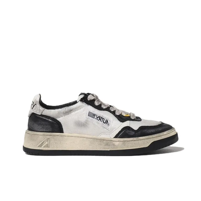 AUTRY Low Super Vintage Mesh Sneakers 'White Black' Women's-1