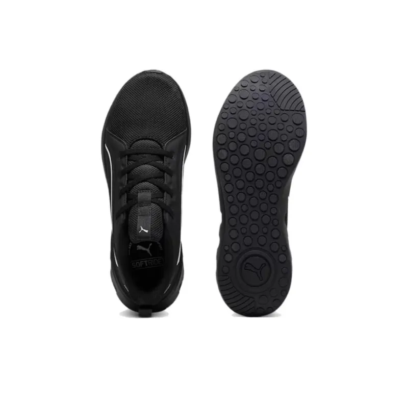 PUMA Softride Anti Slip Wear Resistant Low Top Casual Running Shoes Unisex Black White-3