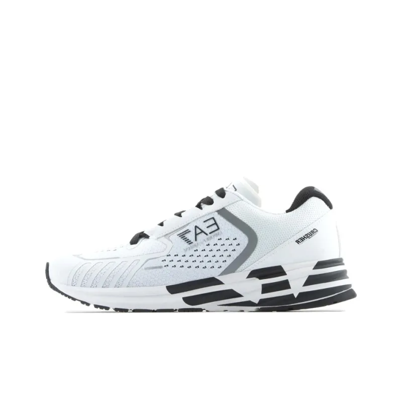 EMPORIO ARMANI Slip Resistant Low Top Casual Shoes Unisex White Black-0
