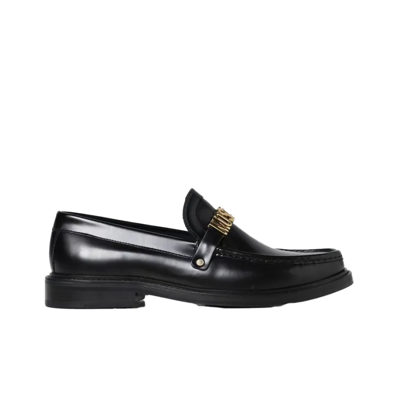 MOSCHINO Logo-lettering Leather Loafers-1