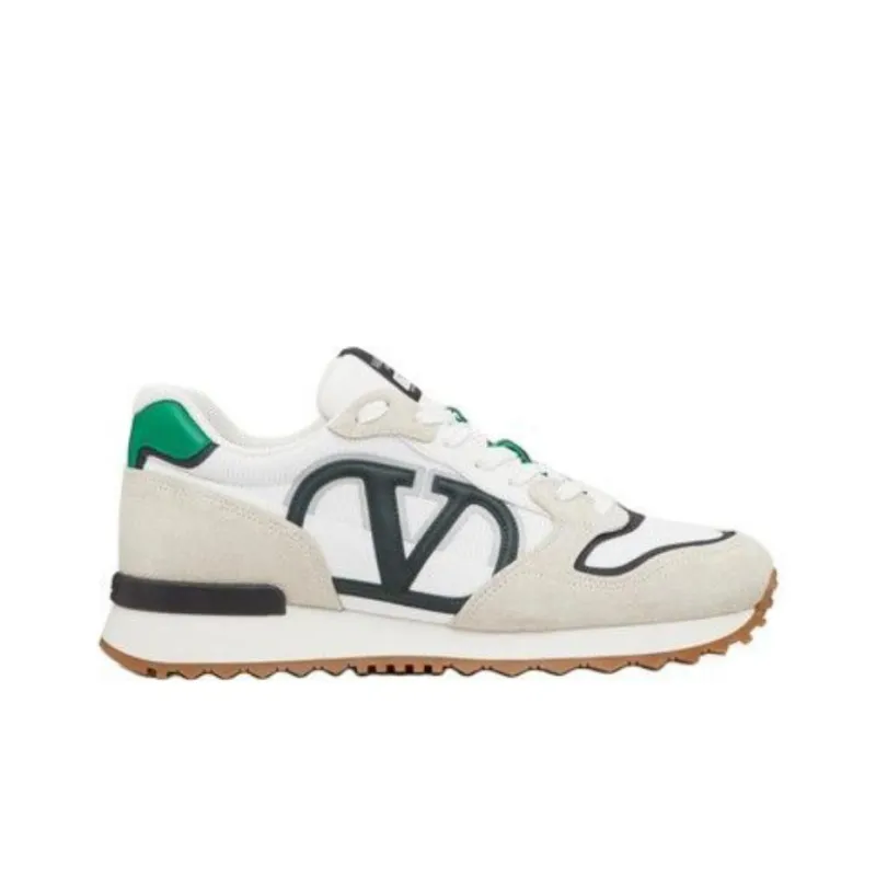 Valentino Vlogo Low Top Sports Casual Shoes Men's White Green-1