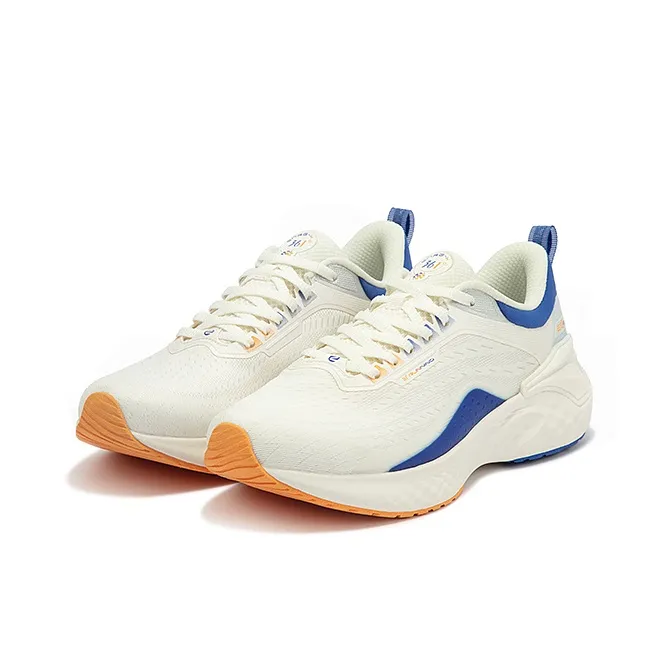 361° Slip Resistant Breathable Cushioning Low Top Running Shoes Men's White Blue-1