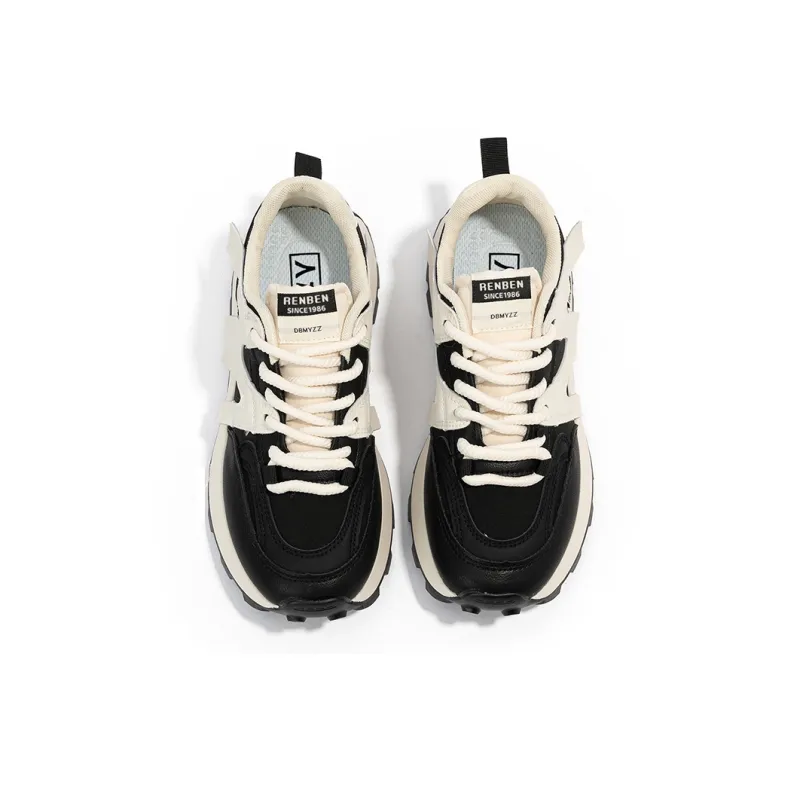 Humanism 1986 Low Top Casual Shoes Women's Beige Black-3