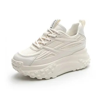 Shangjinni Breathable Lightweight Height Increasing Mid-Top Chunky Sneakers Women's