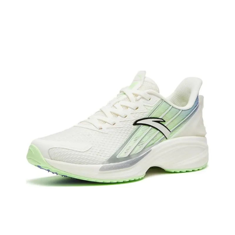 Anta Antelope Run 3 Anti Slip Wear Resistant Low Top Running Shoes Women's White Green-1