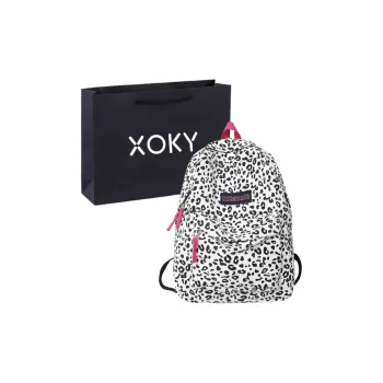 XOKY Canvas With Oxford Canvas Bag Backpack Large Size Unisex Black White