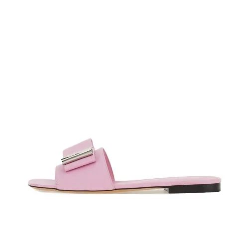FERRAGAMO Double bow Leather Slides