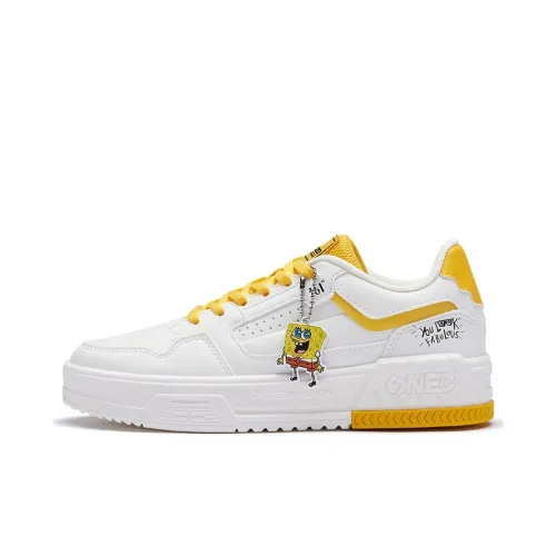 361° Skateboard Shoes Women's Low-Top Feather White/Orchid Yellow