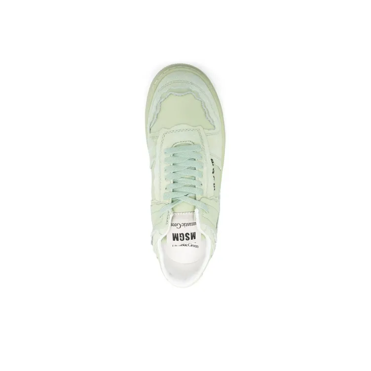 MSGM Wear-Resistant Low-Top Skateboard Shoes Men's Mint Green-3