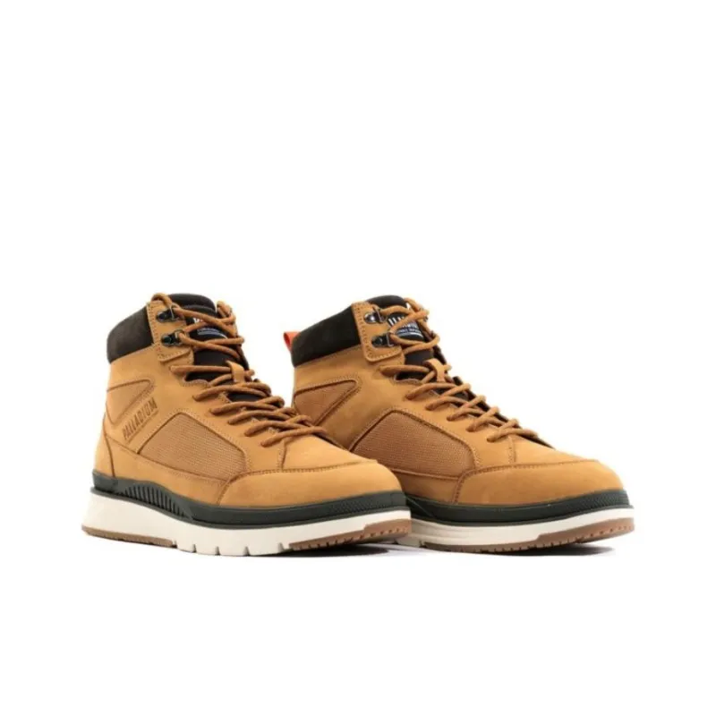 Palladium Anti Slip Wear Resistant High Top Skateboard Shoes Women's Light Brown-2