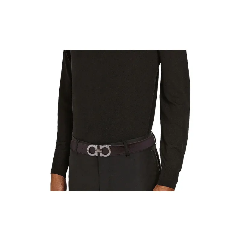 FERRAGAMO New Arrival Double Sided Plate Buckle Men's Width 3.5cm-3
