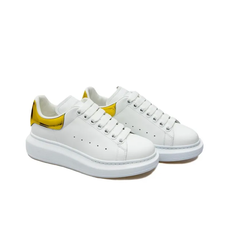Alexander McQueen Oversized Sneaker 'White Yellow Metallic' Women's-2