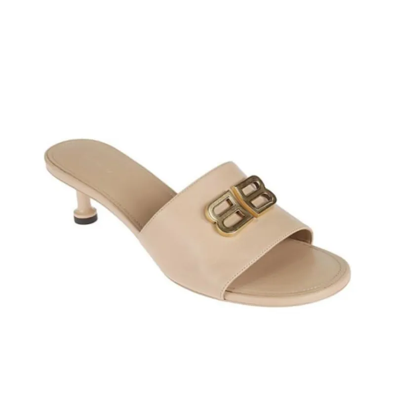 Balenciaga Groupie Quick Dry Slide Slippers Women's Beige-2