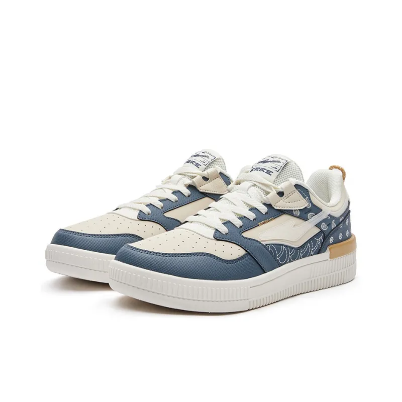 Erke Low-Top Skateboard Shoes Men's White Blue-1