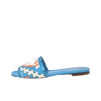 Valentino Rubber Sole Odor-Resistant Slide Slippers Women's Blue