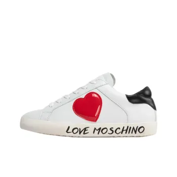 LOVE MOSCHINO Low-Top Stylish Skateboarding Shoes Women's White Red Black