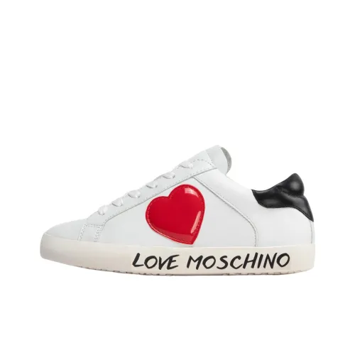 LOVE MOSCHINO Skateboard Shoes Women's Low-Top White/Red/Black