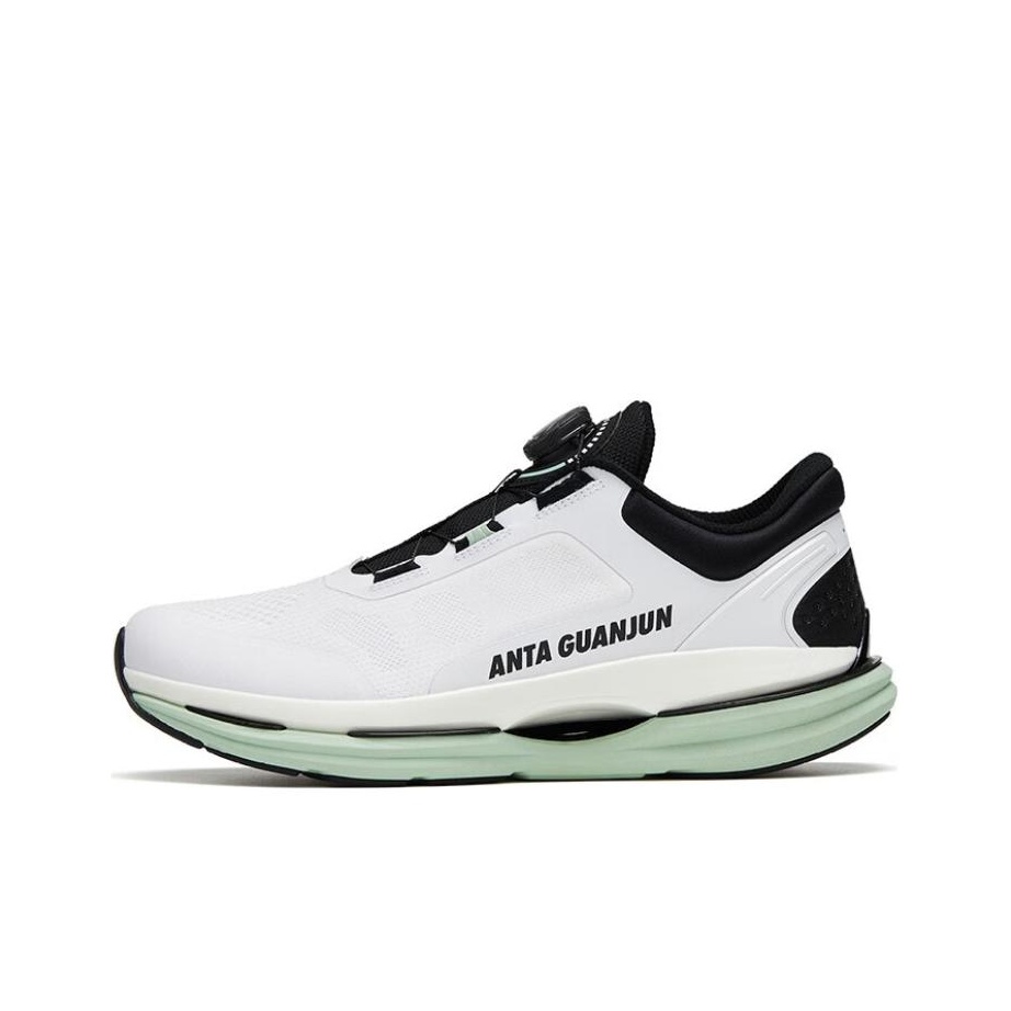 ANTA Running Shoes Men Low-Top White Black/Green US M 6.5