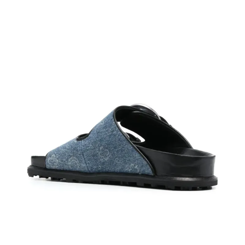 Marine Serre Regenerated Denim Monogram Sandals Women's-4