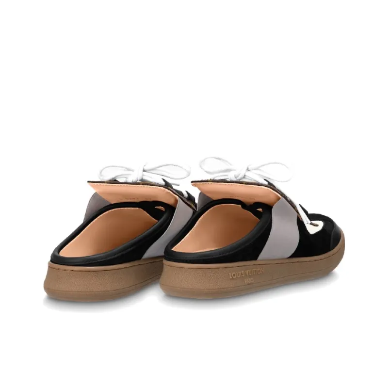 LOUIS VUITTON Lous Odor Resistant Slide Slippers Women's Black Gray Brown-3