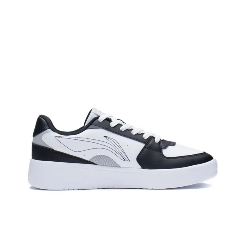 LiNing Galaxy Anti-Slip And Wear-Resistant Lightweight Low-Top Skateboard Shoes Men's White Black-1