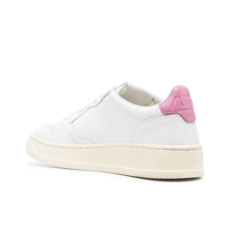AUTRY Medalist Leather Low White Mauve Tab Women's-3