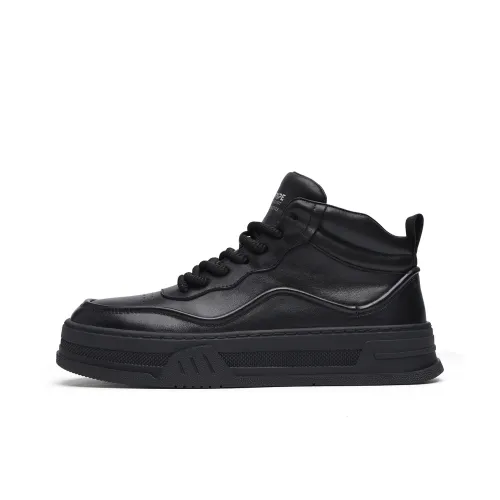 TRUMPPIPE High Top Skateboard Shoes Men's Black