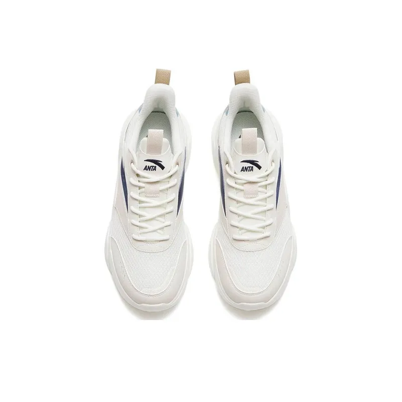 Anta Anti Slip And Wear Resistant Lightweight Low Top Sports Casual Shoes White Gray Blue-2