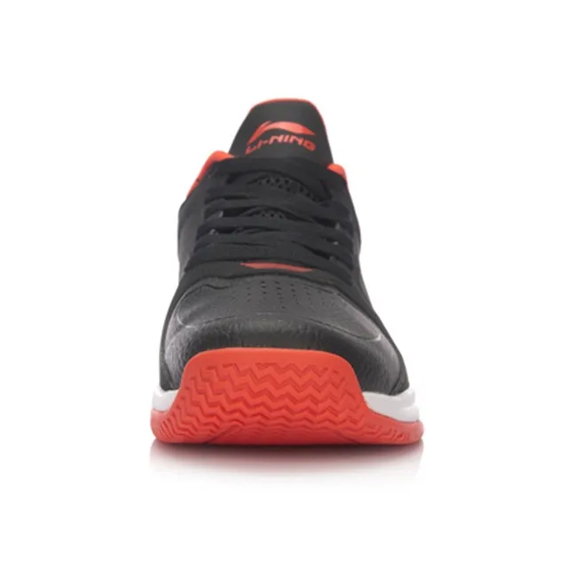 LiNing Simple Game-Ready 5th Gen Cushioning Anti-Slip And Wear-Resistant Low-Top Basketball Shoes Men's Black Red-2