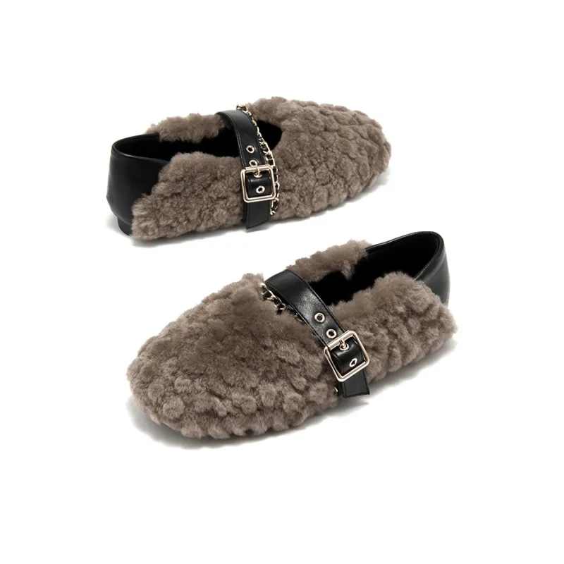 AITA Eta Low Top Flat Faux Fur Shoes Women's-3