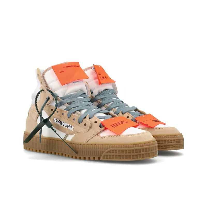 OFF WHITE 3.0 Off Court High Top Sneakers White Sand Suede-2