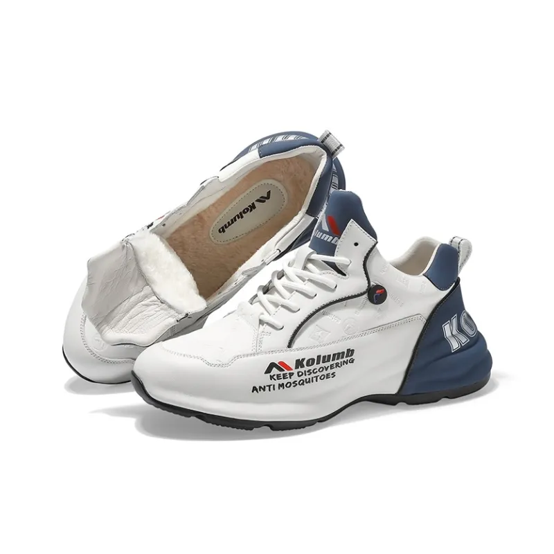 KOLUMB Thermal Low Top Casual Shoes Men's White Blue-2