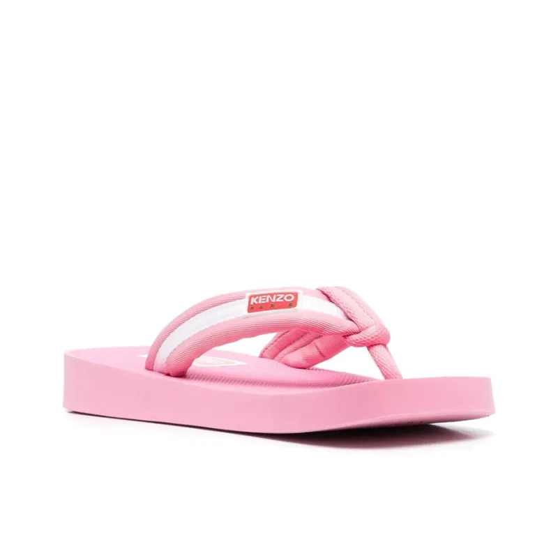 KENZO Logo-patch Striped Flip Flops-2