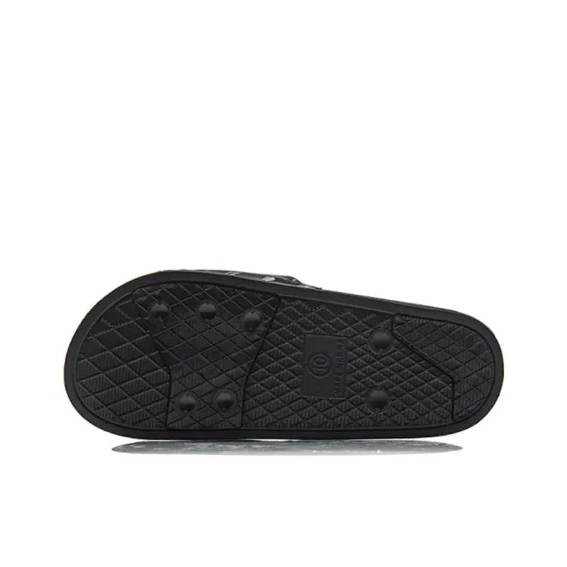 LiNing Quiet Abrasion Resistant Slide Slippers Men's Black-3