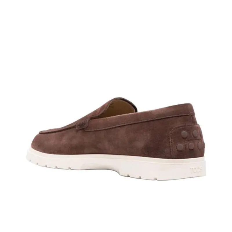 TOD'S Suede Almond-toe Loafers-3