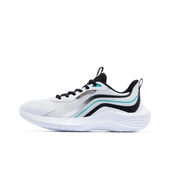 QIAODAN Anti Slip Wear Resistant Breathable Lightweight Low Top Sprint Running Shoes Men's White Black